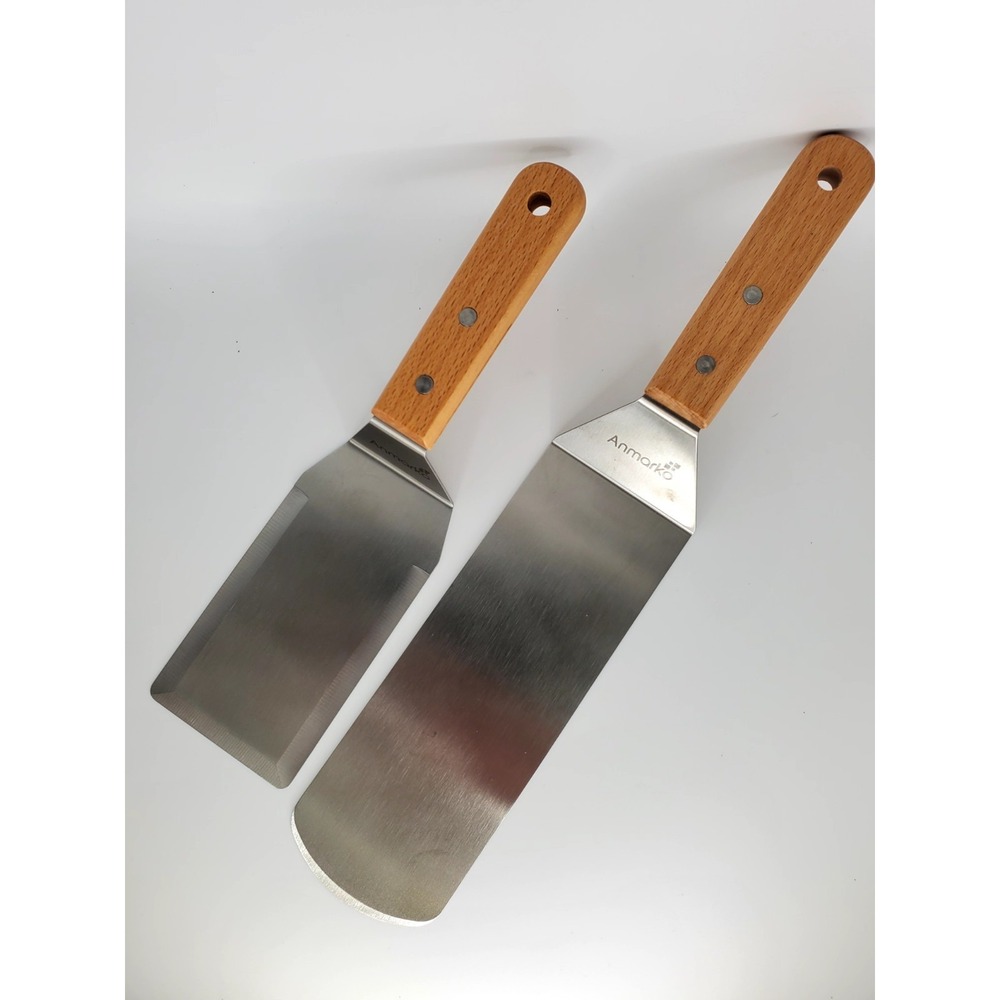 Metal Spatula Set – Long Griddle Spatulas for Teppanyaki Scraping & Flipping...
